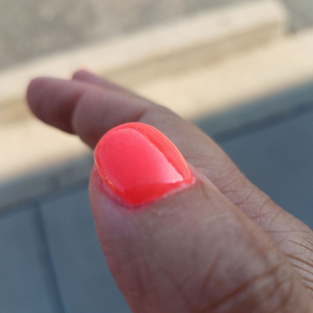 Look at how sloppy their job is. Note a) sloppy top coat b) they didn't push back bed or trim cuticles c) the color is all over fingers. Look at how sloppy their job is. Note a) sloppy top coat b) they didn't push back bed or trim cuticles c) the color is all over fingers.