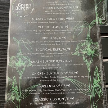 Green Burger - Menu - Burgers Near Me Green Burger - Menu - Burgers Near Me