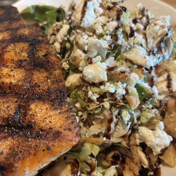 Bonefish Grill - Shaved Brussels Sprouts Salad with Salmon - Seafood Near Me - Orlando, Florida Bonefish Grill - Shaved Brussels Sprouts Salad with Salmon - Seafood Near Me - Orlando, Florida