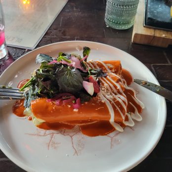 dLeña - Enchiladas - shrimp and maryland blue crab smothered in a creamy, rich sauce... what more do you need? - Mexican Near Me - Washington, DC, District of Columbia