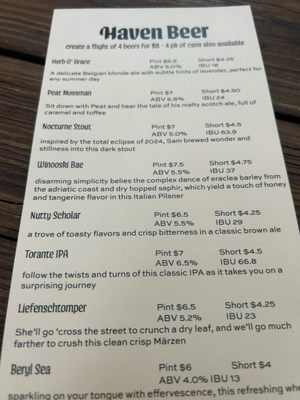 Menu photo 3 Haven Brewing Oberlin, OH