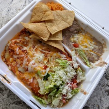 Tacos La Mexicana - Tacos La Mexicana 1-30-21: Chicken Enchiladas - Mexican Rice, Beans, Tortilla Chips - Mexican Near Me - Las Vegas, Nevada Tacos La Mexicana - Tacos La Mexicana 1-30-21: Chicken Enchiladas - Mexican Rice, Beans, Tortilla Chips - Mexican Near Me - Las Vegas, Nevada