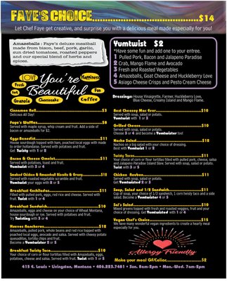 Menu photo 7 Faye's Cafe Livingston, MT