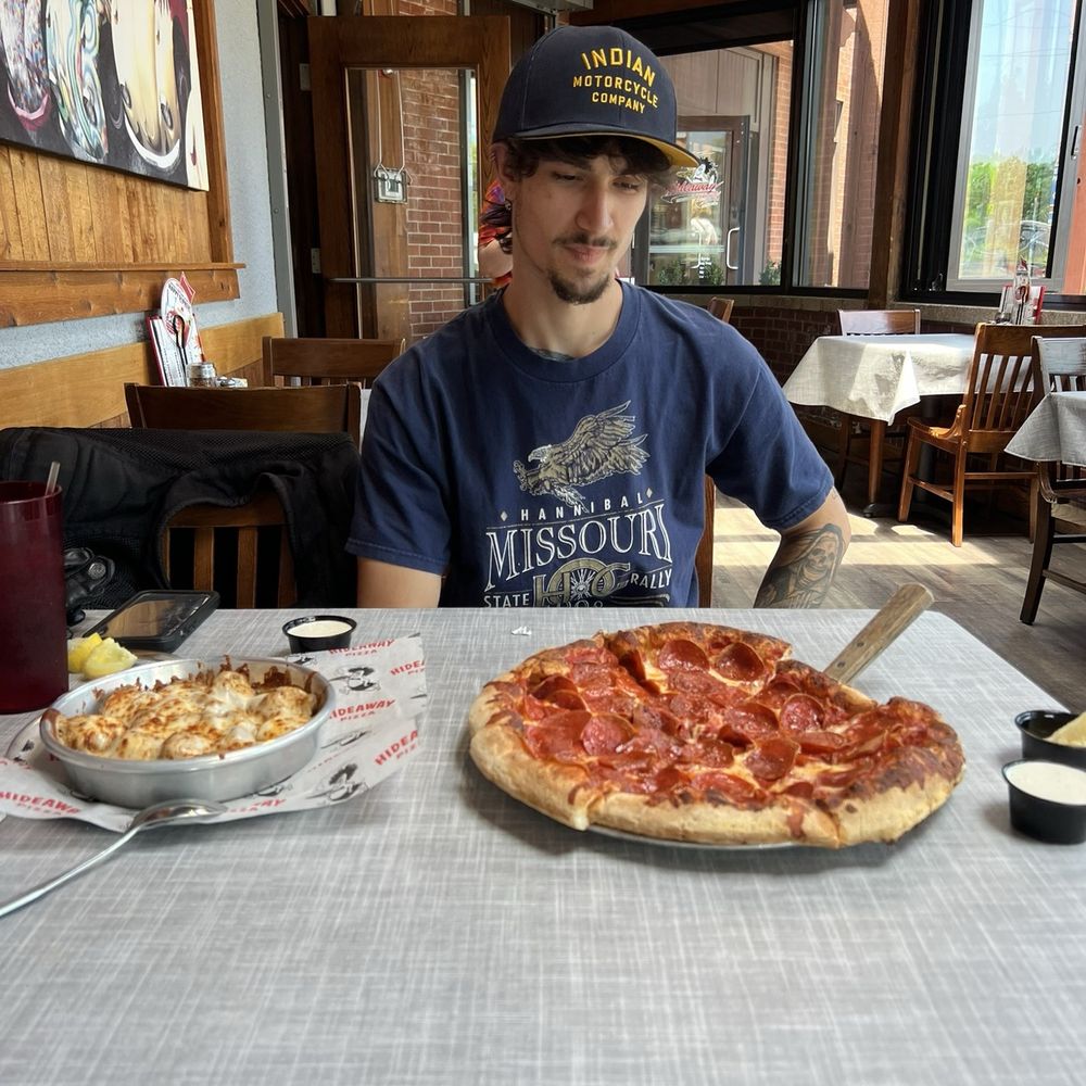 Hideaway Pizza - Waiting to dig in. Pie and Cheesy Mushrooms! - Italian Near Me - Tulsa, Oklahoma