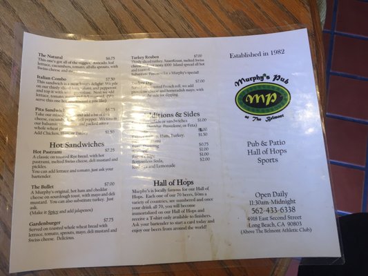 Menu photo 5 Murphy's Pub At the Belmont Long Beach, CA Menu photo 5 Murphy's Pub At the Belmont Long Beach, CA