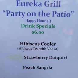 the menu for a party on the patio