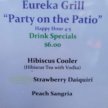 Eureka Grill - the menu for a party on the patio - New American Near Me - Eureka Springs, Arkansas