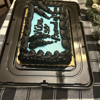 Kroger - a blue frosted cake on a table - Grocery Near Me - Henrico, Virginia