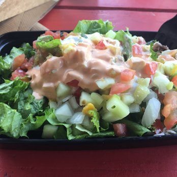 Cabo Bob's Burritos - Bowl with cheddar tortilla on the side. Chipotle mayo on top. - Mexican Near Me - Austin, Texas