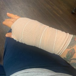 Ninh C Christopher, MD - Hand wrapped after surgery for carpal tunnel release