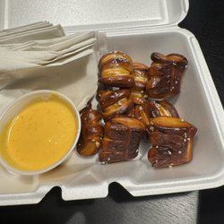 Hiccups Sports Bar And Grill - "Crispy" pretzel bites with Beer cheese