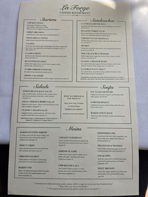 Menu photo 1 La Forge Casino Restaurant Newport, RI Menu photo 1 La Forge Casino Restaurant Newport, RI