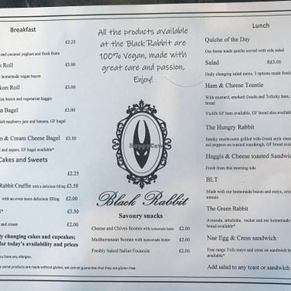 Black Rabbit - Menu - Cafes Near Me - Edinburgh, EDH