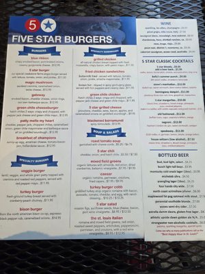 Menu photo 3 5 Star Burgers Clayton, MO