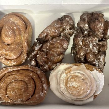 Shipley Do-Nuts - Cinnamon Roll, Cinnamon bun, and apple fritter (larger than usual) hence why they charge double. - Donuts Near Me - Biloxi, Mississippi