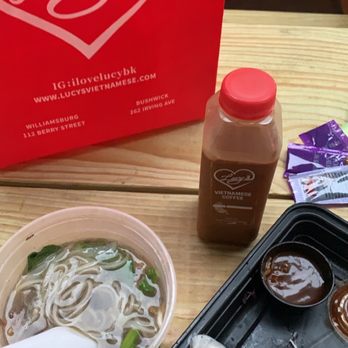 Lucy's Vietnamese Bushwick - Brisket pho and spring rolls with Vietnamese Iced coffee. - Vietnamese Near Me - Brooklyn, New York Lucy's Vietnamese Bushwick - Brisket pho and spring rolls with Vietnamese Iced coffee. - Vietnamese Near Me - Brooklyn, New York