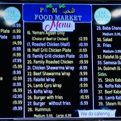 Palm Halal Food Market - Menu