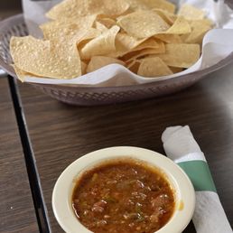 Homemade salsa and chips Homemade salsa and chips