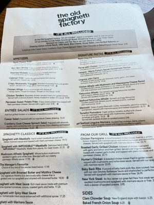 Menu photo 7 The Old Spaghetti Factory New Westminster, BC Menu photo 7 The Old Spaghetti Factory New Westminster, BC