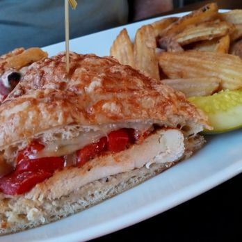 River Falls Restaurant - Blackened chicken, Provolone, caramelized onions and roasted red peppers on a foccaccia roll. - Italian Near Me - Woonsocket, Rhode Island