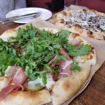 Zut On Fourth - Wild Mushroom and Pear and Prosciutto Flatbreads - Mediterranean Near Me - Berkeley, California Zut On Fourth - Wild Mushroom and Pear and Prosciutto Flatbreads - Mediterranean Near Me - Berkeley, California