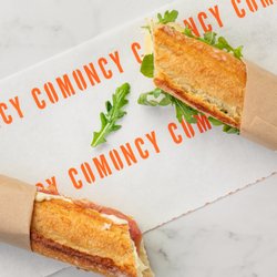 Comoncy - Prosciutto & Butter and Arugula & Brie Ficelle Sandwiches