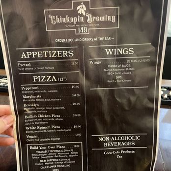 Chinkapin Brewing - the menu for the restaurant - Brewpubs Near Me - Georgetown, Kentucky