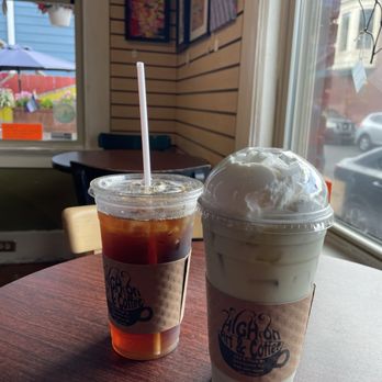 High on Art & Coffee - Unsweetened Tea and lavender matcha w/ whipped cream - Coffee & Tea Near Me - Lexington, Kentucky High on Art & Coffee - Unsweetened Tea and lavender matcha w/ whipped cream - Coffee & Tea Near Me - Lexington, Kentucky
