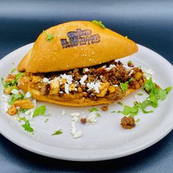 El Mariachi Mexican Bar & Grill - TORTA CAMPECHANA , great combination of chicken,fajita and homemade chorizo,