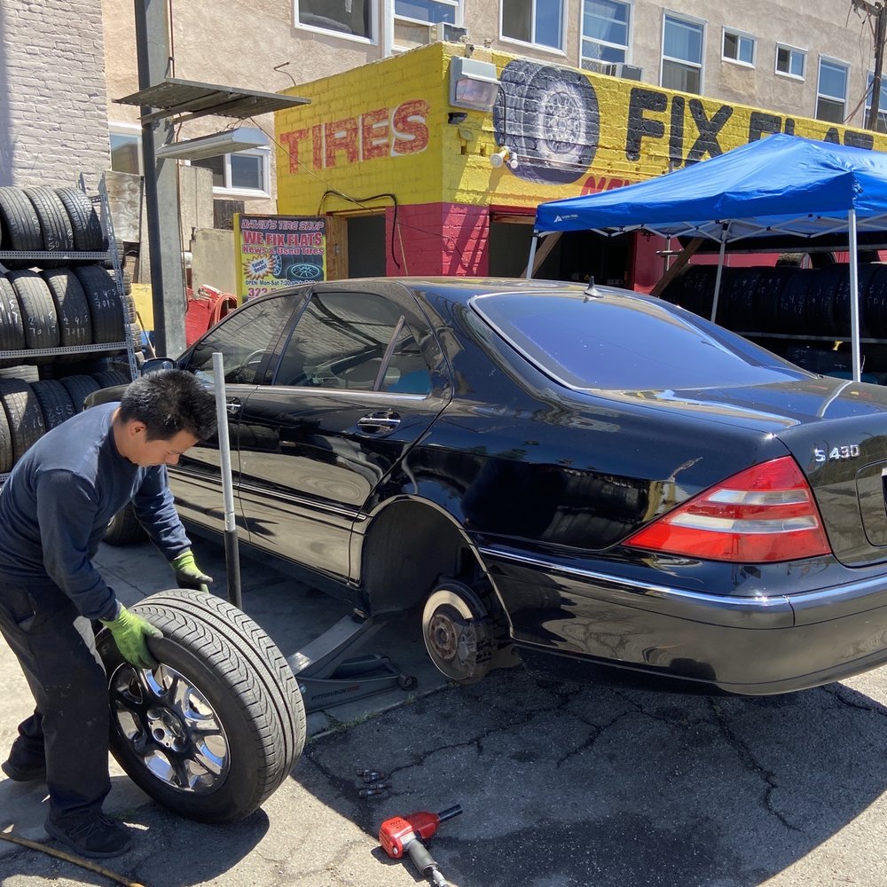 David working on my tire.