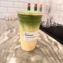 iced peach matcha