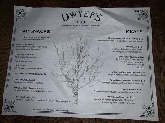 Menu photo 2 Dwyer's Pub Portsmouth, NH