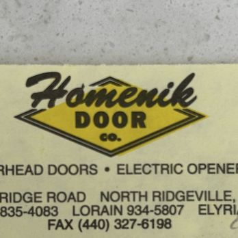 Homenik Door - Top of receipt - Garage Door Services Near Me - North Ridgeville, Ohio Homenik Door - Top of receipt - Garage Door Services Near Me - North Ridgeville, Ohio