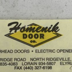Homenik Door - Top of receipt