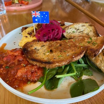 Outpost Kitchen - Aussie scramble - Breakfast & Brunch Near Me - Costa Mesa, California Outpost Kitchen - Aussie scramble - Breakfast & Brunch Near Me - Costa Mesa, California