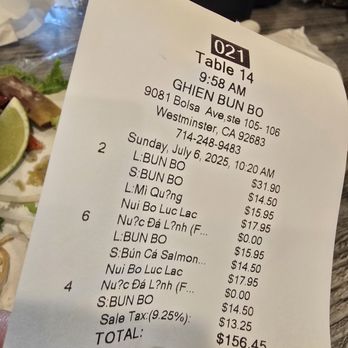 Ghien Bun Bo - Noodles Near Me - Westminster, California