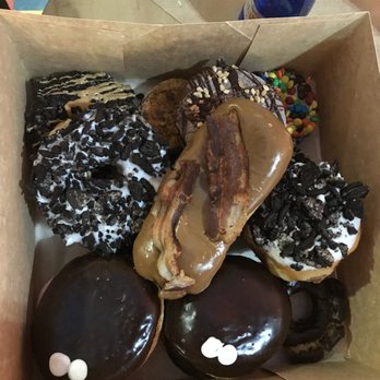 Voodoo Doughnut - Bacon Maple Bar Marshall Mathers The Dirt Old Dirty Bastard Chuckles - Donuts Near Me - Denver, Colorado Voodoo Doughnut - Bacon Maple Bar Marshall Mathers The Dirt Old Dirty Bastard Chuckles - Donuts Near Me - Denver, Colorado