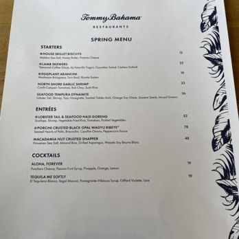 Tommy Bahama Restaurant & Bar - Spring menu at Tommy Bahama Restaurant | Bar | Store - Waikiki. - New American Near Me - Honolulu, Hawaii