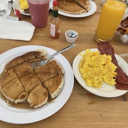 Pancakes/Eggs/Turkey Bacon/OJ