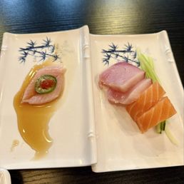 15. Yellowtail Cappaccio, 51. Yellowtail Sashimi, 48. Salmon Sashimi 15. Yellowtail Cappaccio, 51. Yellowtail Sashimi, 48. Salmon Sashimi
