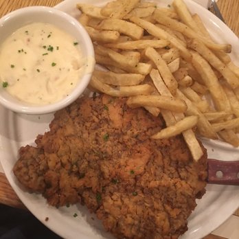 Dot Coffee Shop - Chicken fried steak with French fries and gravy on the side - American Near Me - Houston, Texas Dot Coffee Shop - Chicken fried steak with French fries and gravy on the side - American Near Me - Houston, Texas