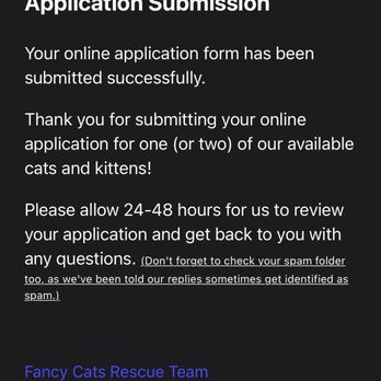 Fancy Cats Rescue Team - Email proof of interaction - Animal Shelters Near Me Fancy Cats Rescue Team - Email proof of interaction - Animal Shelters Near Me