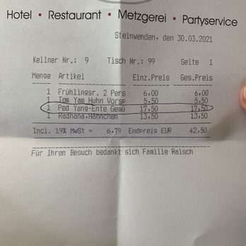 Restaurant Raisch - International Near Me - Steinwenden, RP