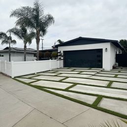 Driveway completely re-done with cement and turf Driveway completely re-done with cement and turf
