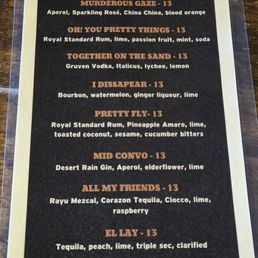 Cocktail Menu Cocktail Menu