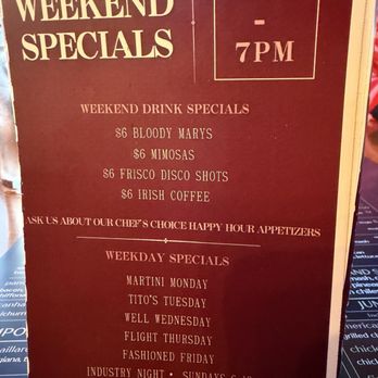 Red’s on Main - Weekend specials - New American Near Me - Frisco, Texas