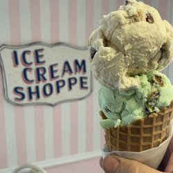 The Waffle Cone - Mmm good come and get you some !! Amaretto almond and pistachio ice cream / No sugar added..