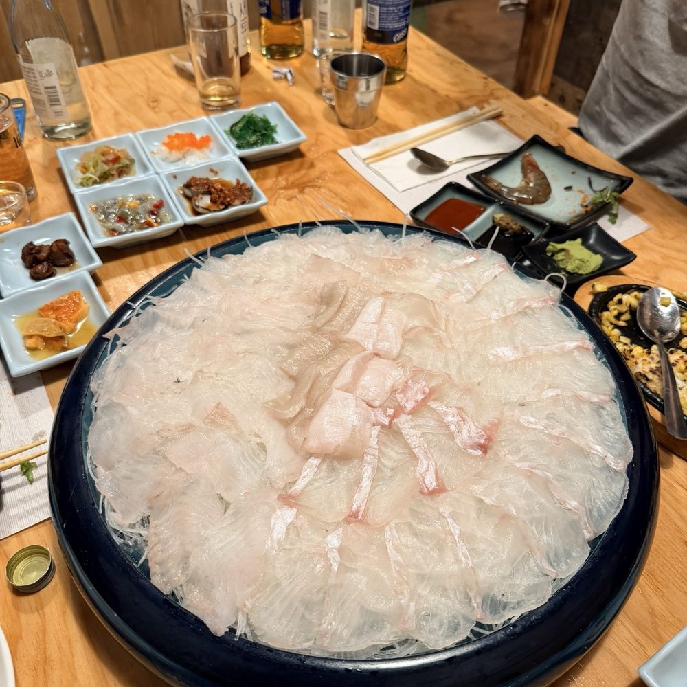 Turbot and flounder sashimi Turbot and flounder sashimi