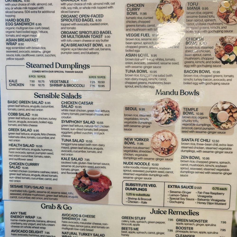 Green Symphony - Part of the menu, they have the full on online. - Vegetarian Near Me - New York, New York