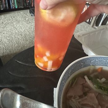 Ruby Pho And Deli - Strawberry Lemonade with Rainbow Cong Jelly - Vietnamese Near Me - Vancouver, Washington